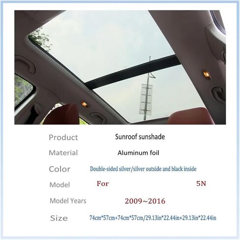 تغطية ظلال شمس السيارة مناسبة لـ VW Fit for VW Fit for Tiguan 5n 2009 ~ 2016 2014 Sunrack Sunshade Heat Assoles Assostories Shade Snroof Shade (Black) in Kuwait