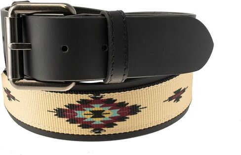 Thomas Bates Liberty II 1-3/4 '' Men's Leather Belt مع مشبك الأسطوانة المعدنية الشاقة-أنماط جنوب غرب وصيد الأسماك in Kuwait