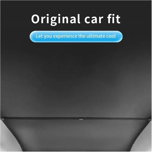 Car Ice Cloth Buckle Sunshade ملاءمة لنموذج Tesla Y Juniper 2025 Sun Roof Sunshade الأمامي الخلفي السقف السقف الداخلي الظل السقف (اللون الأسود) in Kuwait