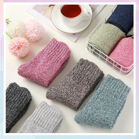 Syhood 20 Pairs Women Wool Socks Warm Winter Crew Thermal Thick Socks for Women Cozy Fuzzy Socks for Women Terry Knit Cotton Socks, One Size (Fresh Color) in Saudi Arabia