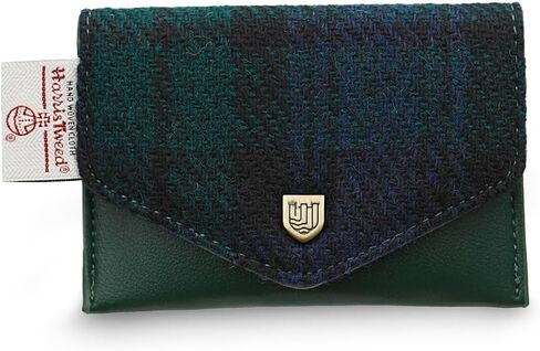 Islander The Card Wallet - مصنوعة من Microfibre Leather & Harris Tweed ، 4.33 'L x 2.75' (Watch Black) in Saudi Arabia