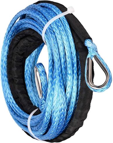 4pcs 7500lbs Blue 1/4" x 50ft Synthetic Winch Extension Rope Line Cable Double Thimbles for Recovery Truck ATV UTV in Saudi Arabia