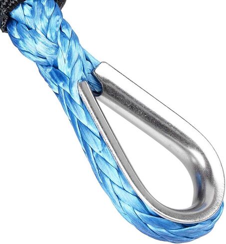 4pcs 7500lbs Blue 1/4" x 50ft Synthetic Winch Extension Rope Line Cable Double Thimbles for Recovery Truck ATV UTV in Saudi Arabia