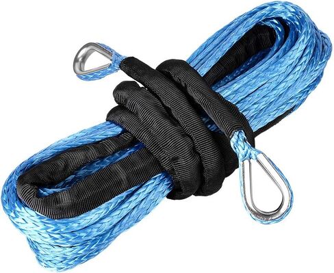 4pcs 7500lbs Blue 1/4" x 50ft Synthetic Winch Extension Rope Line Cable Double Thimbles for Recovery Truck ATV UTV in Saudi Arabia