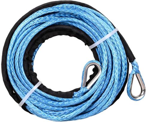 4pcs 7500lbs Blue 1/4" x 50ft Synthetic Winch Extension Rope Line Cable Double Thimbles for Recovery Truck ATV UTV in Saudi Arabia