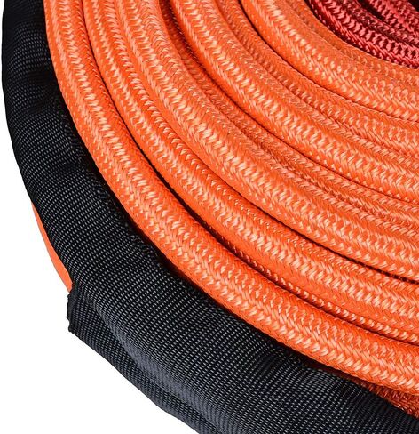 Combo 95 feet x 3/8 inch Orange Synthetic Winch Rope 22000lbs and Anodized Blue 10 inch Hawse Fairlead for OfOff Road Recovery SUV Truck Trailer in Saudi Arabia
