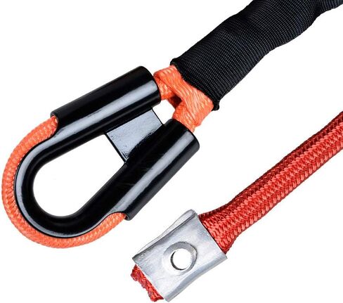 Combo 95 feet x 3/8 inch Orange Synthetic Winch Rope 22000lbs and Anodized Blue 10 inch Hawse Fairlead for OfOff Road Recovery SUV Truck Trailer in Saudi Arabia