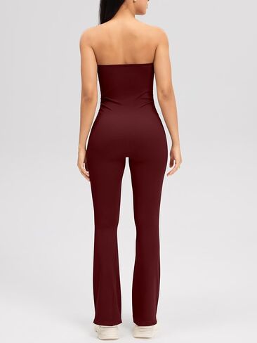 OQQ Womens Jumpsuits Tube Strapless With Removeable Bra One Piece Outfits Ruched Classic-Fit Jumpsuits in Saudi Arabia