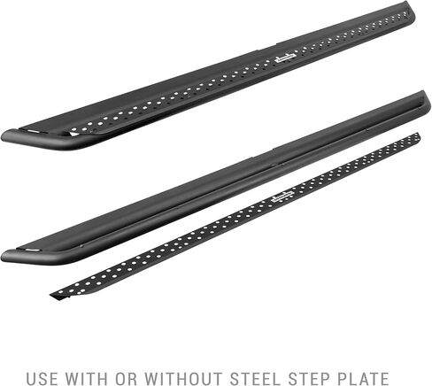 Go Rhino Dominator Xtreme DSS Sidesteps & Brackets | Cab Length, Mild Steel, Textured Black | DSS4432T | Fits 2024 Toyota Tacoma Double Cab in Saudi Arabia
