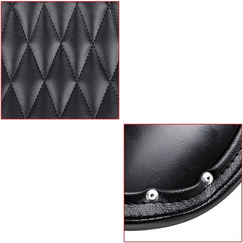 Motorcycle 3" Synthetic Leather Diamond Solo Seat w/Springs + Sliding T-Bar + Swivel Bracket Mounting Kit in Saudi Arabia