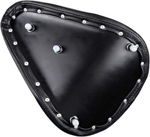 Motorcycle 3" Synthetic Leather Diamond Solo Seat w/Springs + Sliding T-Bar + Swivel Bracket Mounting Kit in Saudi Arabia