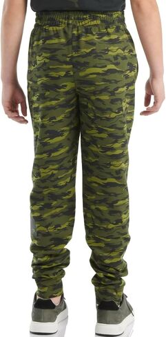 Carhartt Youth Kid's CK8446 Logo Fleece Camo Sweatpant - Boys, Green Camo Print - Large (14/16) in Saudi Arabia