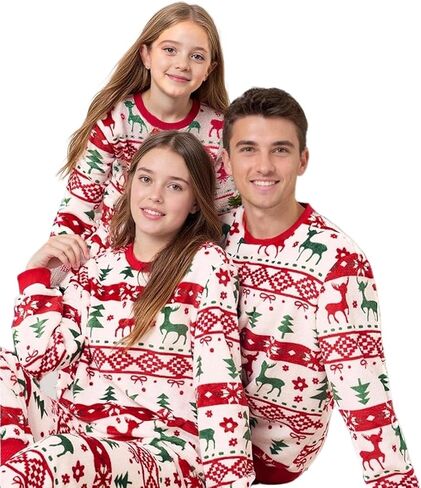 Family Christmas Pajamas Matching Sets Xmas Pjs Sets Holiday Sleepwear Outfits Families Jammies for Adult Women Mens in Kuwait
