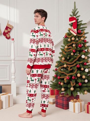 Family Christmas Pajamas Matching Sets Xmas Pjs Sets Holiday Sleepwear Outfits Families Jammies for Adult Women Mens in Kuwait