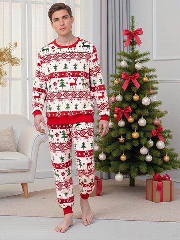Family Christmas Pajamas Matching Sets Xmas Pjs Sets Holiday Sleepwear Outfits Families Jammies for Adult Women Mens in Kuwait