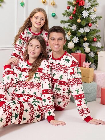 Family Christmas Pajamas Matching Sets Xmas Pjs Sets Holiday Sleepwear Outfits Families Jammies for Adult Women Mens in Kuwait