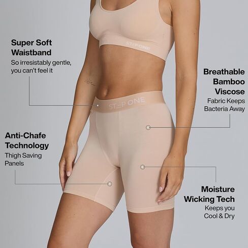 STEP ONE Womens Boxers Underwear, 1 Pair, Viscose from Bamboo Womens Underwear, Moisture-Wicking, Anti-Chafing Boxers in Saudi Arabia