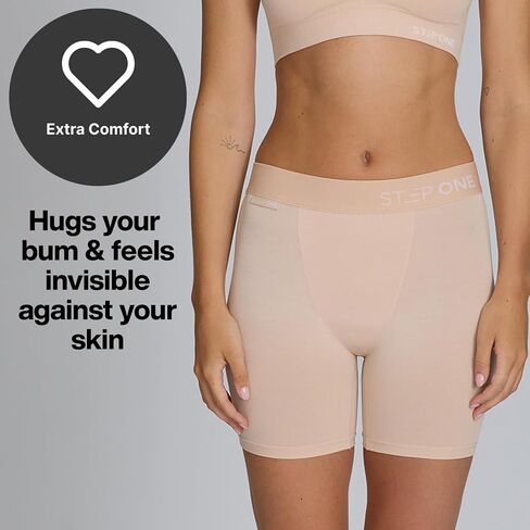 STEP ONE Womens Boxers Underwear, 1 Pair, Viscose from Bamboo Womens Underwear, Moisture-Wicking, Anti-Chafing Boxers in Saudi Arabia
