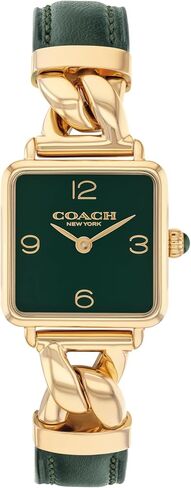Coach Women's Cass 2H Quartz Watch, Square Case, Genuine Leather Strap, Contemporary Design for Her in Saudi Arabia