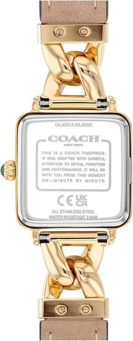 Coach Women's Cass 2H Quartz Watch, Square Case, Genuine Leather Strap, Contemporary Design for Her in Saudi Arabia