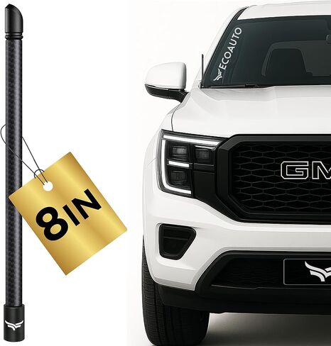 EcoAuto Truck Antenna for All Chevy & GMC Truck Model Years - Chevy Silverado 1500 Accessories (2014+) - Car Wash Safe Antenna for Truck - Chevy Colorado Accessories for Men - (12 Inch) in Saudi Arabia
