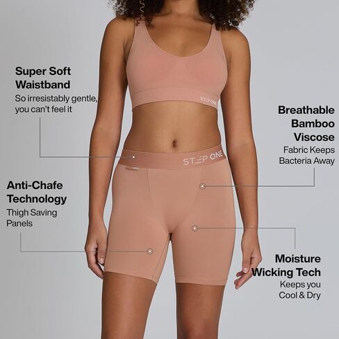 STEP ONE Womens Boxers Underwear, 1 Pair, Viscose from Bamboo Womens Underwear, Moisture-Wicking, Anti-Chafing Boxers in Saudi Arabia
