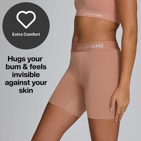 STEP ONE Womens Boxers Underwear, 1 Pair, Viscose from Bamboo Womens Underwear, Moisture-Wicking, Anti-Chafing Boxers in Saudi Arabia