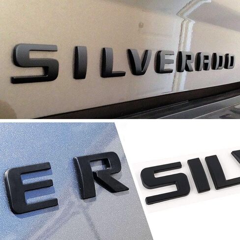 رسائل ثلاثية الأبعاد ثلاثية الأبعاد ورسائل لاصقة قوية متوافقة مع 2012-2025 Silverado LT 1500 2500HD 3500HD (Silver) in Saudi Arabia