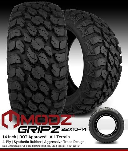 Modz® Gripz 22x10-14 Golf Cart Tyre All-Terrain 14 "(4-ply)-مجموعة من أربعة in Kuwait