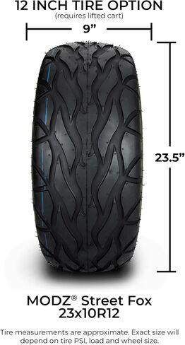Modz® Street Fox 23x10-R12 Radial Dot Golf Cart Cart Street Low Lows (4-ply)-مجموعة من أربعة in Kuwait