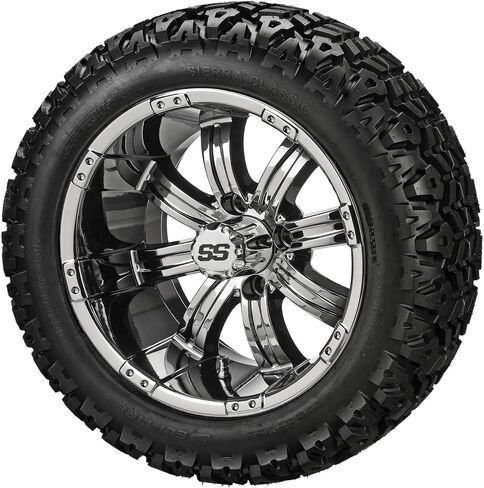 RM CART 14 "كازينو أسود/مشكل على 23x10-14 Sierra Sport Tyre (مجموعة من 4) | إطارات عربة الجول in Kuwait