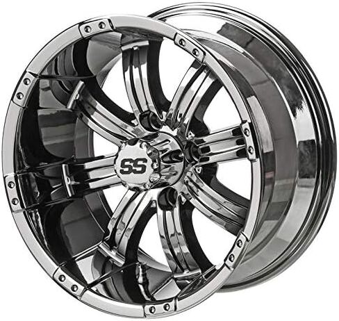 RM CART 14 "كازينو أسود/مشكل على 23x10-14 Sierra Sport Tyre (مجموعة من 4) | إطارات عربة الجول in Kuwait