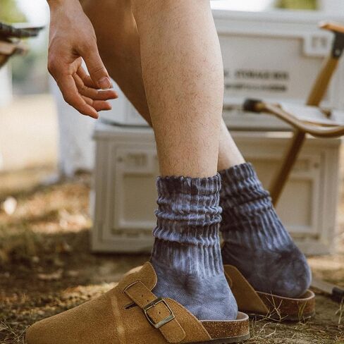 Womens/Men Crew Slouch Socks-Thick Seamless Cotton Cozy Mid Calf Tube Tie Dye Slouchy Novelty Winter Socks 6-11 in Kuwait