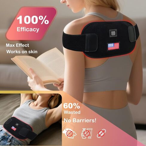 LED LIGHT-THEREADER-For-Hands ، 2025 تم ترقيته 4 أوضاع مع العلاج بالأشعة تحت الحمراء لتخفيف آلام معصم الأصابع ، 150 LED بطول الموجة المزدوج ، تتكون من طاقة قابلة للتعديل ووحدة تحكم زمنية ، 16.5 * 7.8in in Kuwait