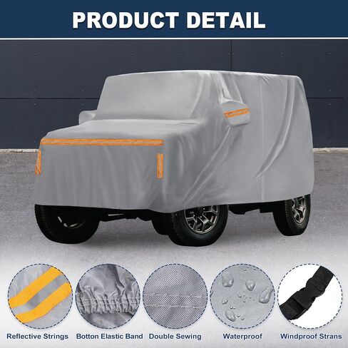 ACROPIX 1 Set Car Cover for Suzuki Jimny JB64W Jimny Sierra JB74W Outdoor Waterproof Sun Rain Dust Wind Snow Protection with Driver Door Zipper 1 in Saudi Arabia