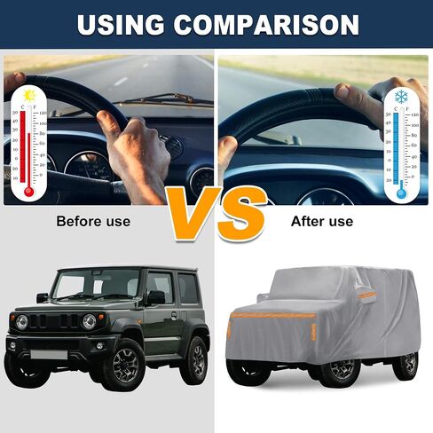 ACROPIX 1 Set Car Cover for Suzuki Jimny JB64W Jimny Sierra JB74W Outdoor Waterproof Sun Rain Dust Wind Snow Protection with Driver Door Zipper 1 in Saudi Arabia