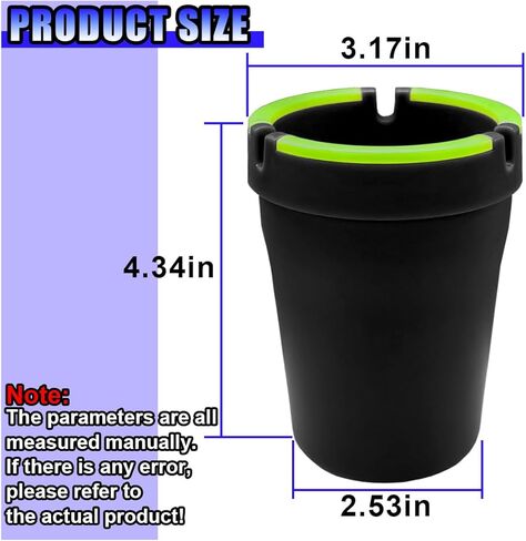 2PCS Smokeless Car Ashtray, Glow In The Dark Smellproof Cup Holder Ashtray with Lid, Multifunction Portable Auto Interior Ash Trash Holder for Keep Tidy, Universal for Cars, Truck, SUV (Pink) in Kuwait