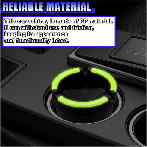 2PCS Smokeless Car Ashtray, Glow In The Dark Smellproof Cup Holder Ashtray with Lid, Multifunction Portable Auto Interior Ash Trash Holder for Keep Tidy, Universal for Cars, Truck, SUV (Pink) in Kuwait