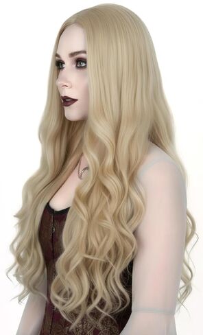 Red Heart Wig Women Curly Short Movie Halloween Party Cosplay Costume Wigs with Wig Cape in Kuwait