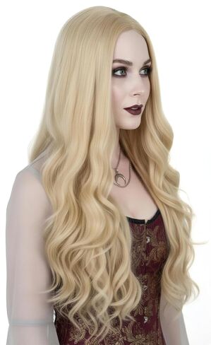 Red Heart Wig Women Curly Short Movie Halloween Party Cosplay Costume Wigs with Wig Cape in Kuwait