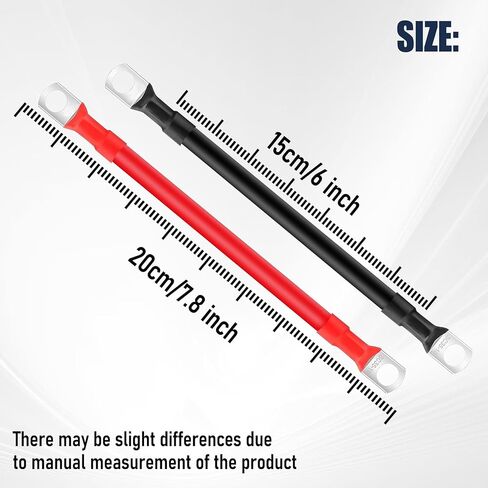 2AWG Battery Cables with Terminals,6PCS Auto Battery Cable with 3/8"" Lugs Terminals Copper Wire,Red and Black Battery Cables Wire ​for Car Marine Solar Motorcycle ATV RV Marine Motorcycle in Kuwait