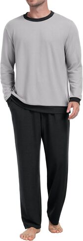 Prinstory Men Pajama يضع ملابس النوم PJS ناعمة ومريحة للملابس الليلية من قطعتين مع جيوب S-2XL in Saudi Arabia