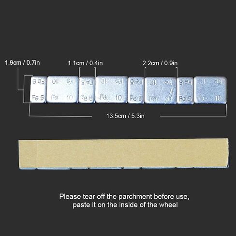 Wheel Balance Weights, Qiilu 5g/0.18oz x 25Strips 60g/2.12oz Adhesive Stick on Wheel Weights Tire Balance Weights With Shovel in Saudi Arabia