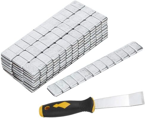 Wheel Balance Weights, Qiilu 5g/0.18oz x 25Strips 60g/2.12oz Adhesive Stick on Wheel Weights Tire Balance Weights With Shovel in Saudi Arabia
