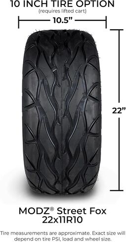 MODZ® Street Fox 23x10-R14 Radial DOT Golf Cart Tire Street Low Profile (4-Ply) - Set of Four in Kuwait