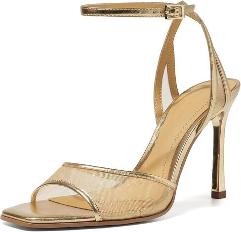 Strappy Heels for Women Dress Sandals Square Open Toe Heels Mesh Sexy Summer Shoes in Saudi Arabia