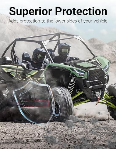 مجموعة شريط التمرير الصخري متوافق مع Kawasaki Teryx Krx 1000 2020-2025 ، اليسار واليمين HMW حماية لوحة التزلج الكامل واقي استبدال OEM #9994-1328 (2 مقعد) ، متوافق مع مجموعة بار NERF (99994-1314) in Saudi Arabia