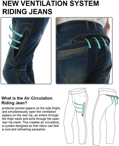 بنطلون جينز للدراجات النارية للرجال مع Kevlar بطانة و Ce Powertector Knee & Hip Armor Korean in Saudi Arabia