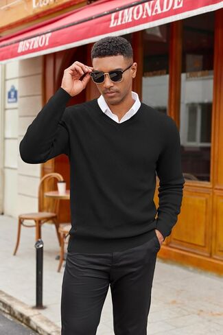 Coofandy Men v Deck Dress Sweater متماسك طويل الأكمام الطويلة in Saudi Arabia