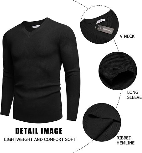 Coofandy Men v Deck Dress Sweater متماسك طويل الأكمام الطويلة in Saudi Arabia